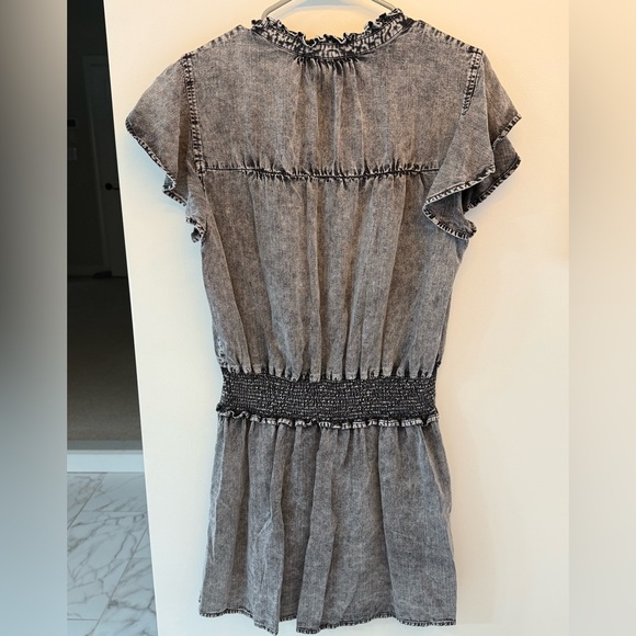 Rails Gray Ruffled Buttoned Mini Sundress - Picture 2 of 3